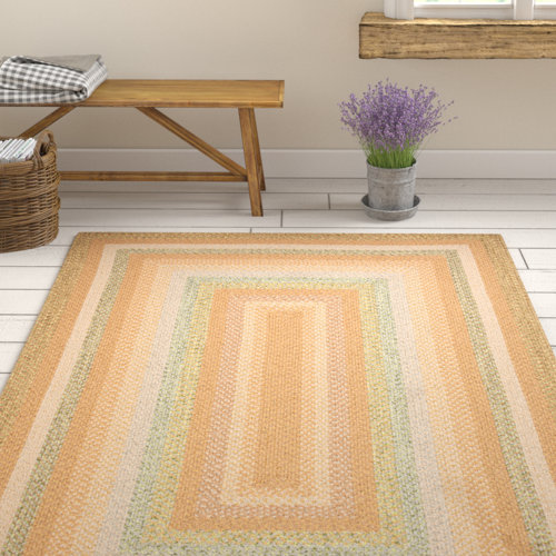 August Grove® Geometric HandBraided Tan Area Rug & Reviews Wayfair